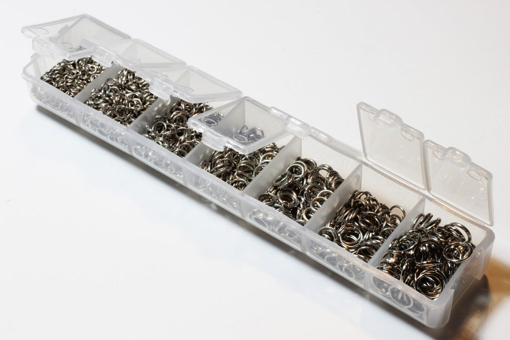 Creez avec Boite mix d'anneaux ouverts Argent Brossé De 3 à 10mm