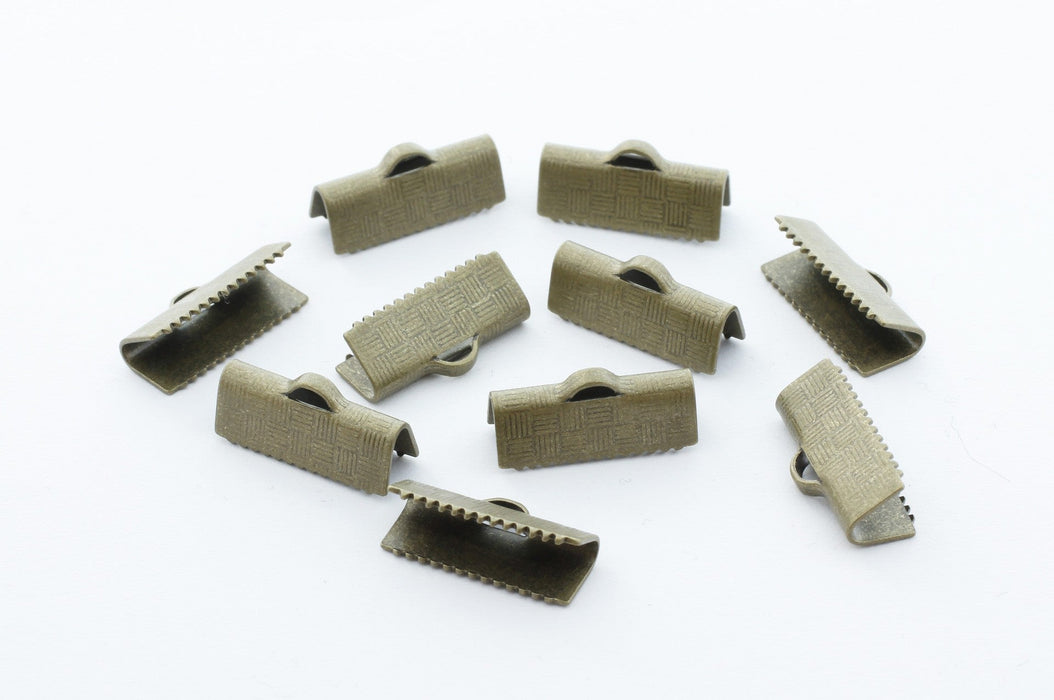 Achat en gros embouts ruban griffe x10 carrés 15mm bronze apprêts bijoux