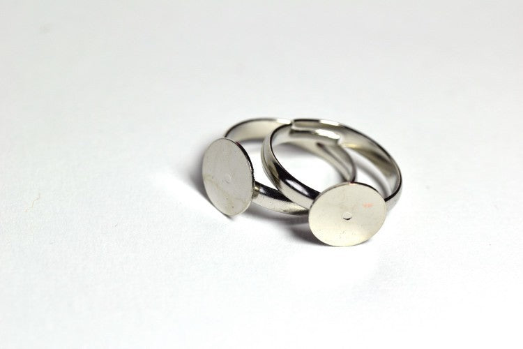 Vente en gros Lot de 2 bagues platine à personnaliser support diamètre 10 mm support DIY
