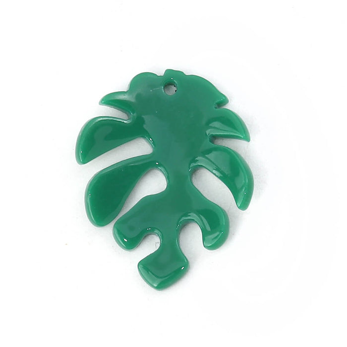 Acheter Pendentif Feuille verte en résine 3cm (1)