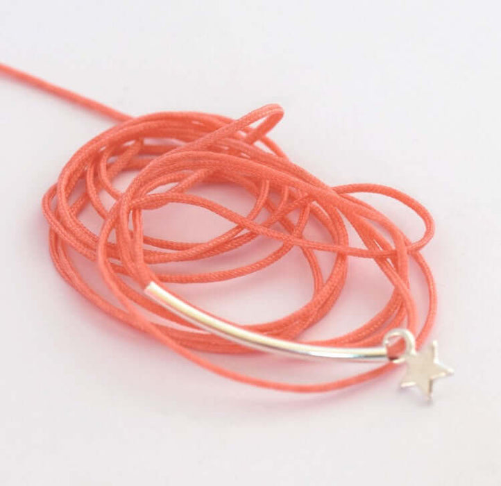 Achat en gros 2 mètres de Cordon rose saumon orange pastel en polyester 1 mm