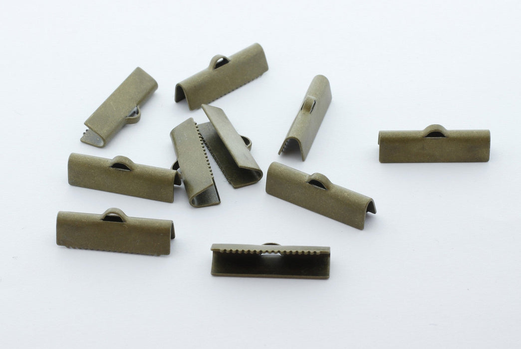 Acheter au détail embouts ruban griffe x10 lisses 20mm bronze apprêts bijoux