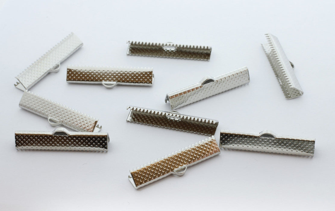 Vente en gros embouts ruban griffe x10 embouts 35mm platine lot de 10