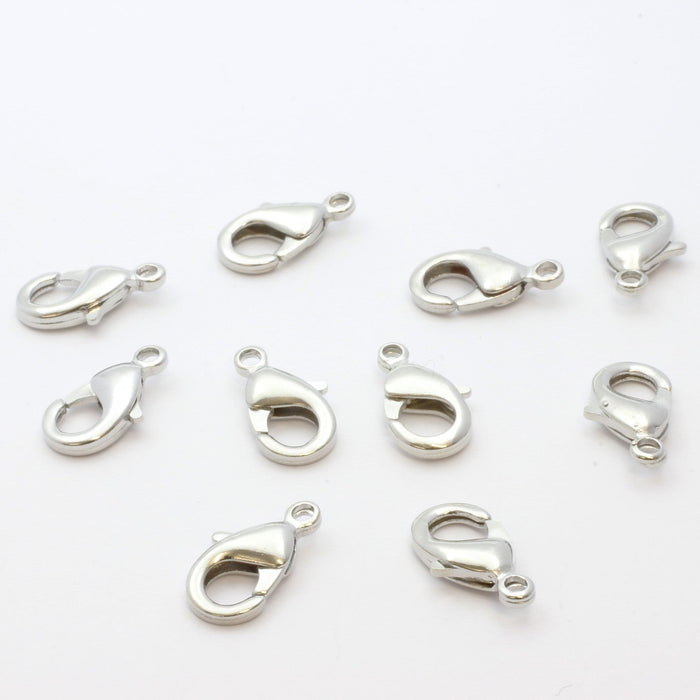 Acheter au détail Fermoir mousqueton platine 10mm x10