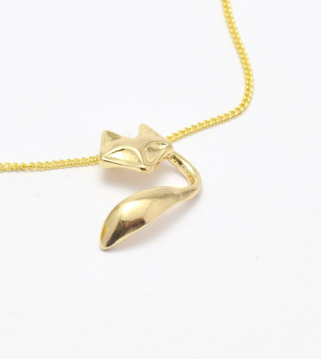 Vente en gros pendentif Renard en metal plaqué or 18 K 20 X 20 mm avec deux attaches à l'arrière.
