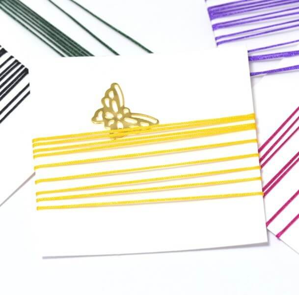 Acheter au détail 2 mètres de Cordon très fin jaune d'or en coton et polyester 0,4 mm pour bijoux cordon ou macramé