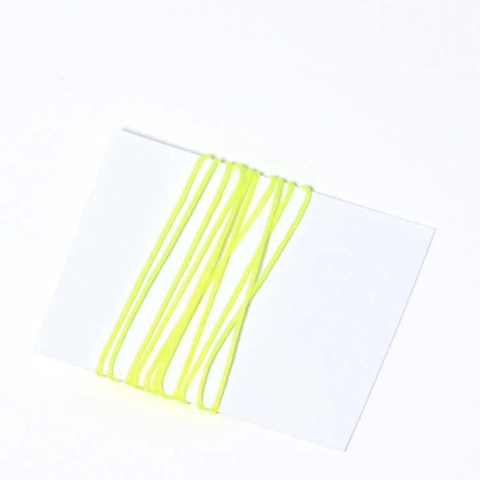 Achat au détail 2 mètres de Cordon très fin jaune fluo en polyester 0,5 mm pour bijoux cordon ou macramé