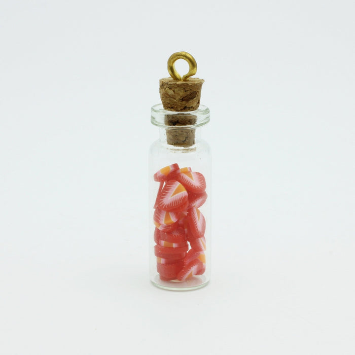 Creez pendentif gourmand fiole Fraise 10x28mm pendentif fimo