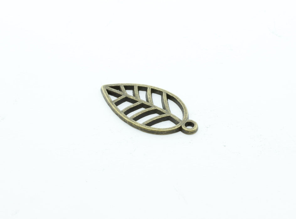 Creez avec breloque pendentif feuille bronze 23mm création de bijoux