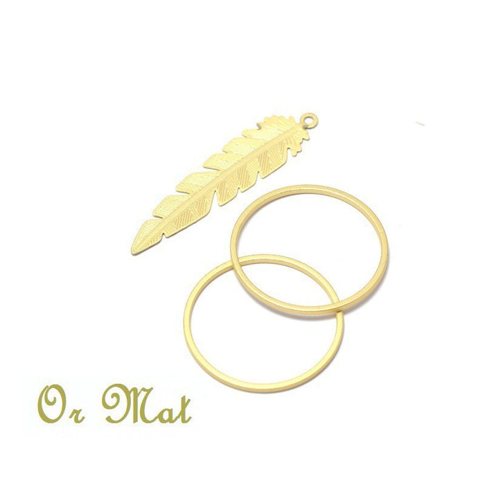 Vente OR MAT 2 anneaux connecteurs 22mm x 1 mm doré or mat connecteurs bijoux