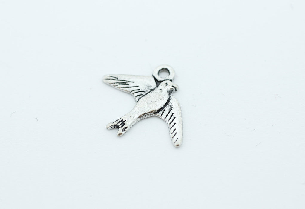 Vente au détail breloque pendentif colombe argentée 22,5mm création de bijoux