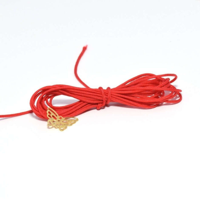 Acheter en gros 2 mètres de Cordon rouge en polyester 1 mm pour bracelet, collier, sautoir
