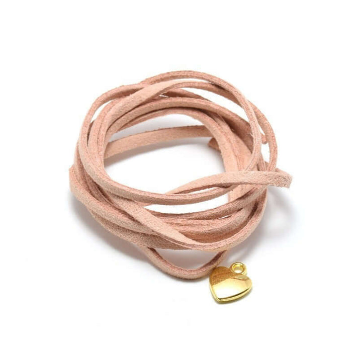 Creez avec 2 mètres de suédine beige nude chair 3mm cordon suédine en coupon de 2 mètres