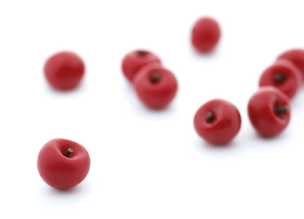 Acheter au détail 2 petites pommes rouges miniatures fimo décoration gourmande en résine