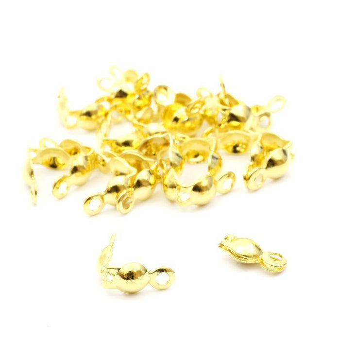 Achat en gros caches-noeuds 7x4mm dorés x10 pour cordons fin et chaine extra fine Apprèts pour vos créations de bijoux