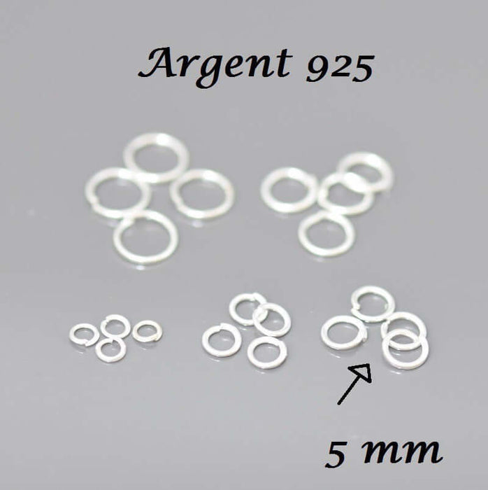 Vente en gros 10 anneaux plaqué argent 925 ouverts x10 5 mm apprêts bijoux pour la jonction de chaine breloques ou fermoirs