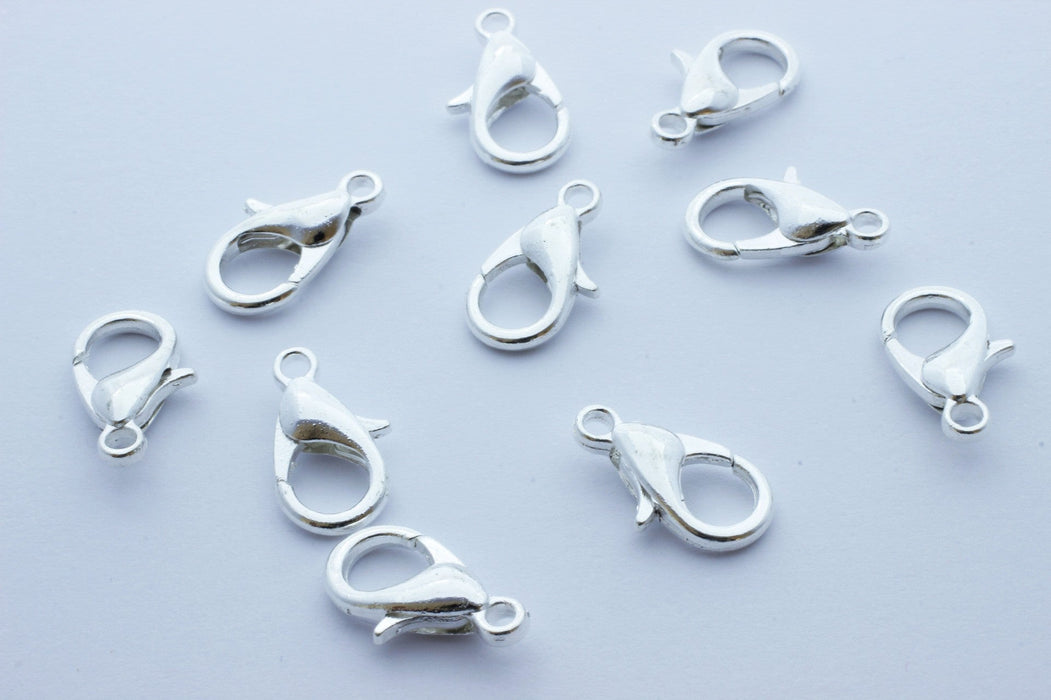 Acheter en gros fermoirs mousquetons x10 argenté 12x6mm