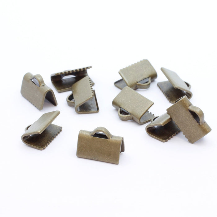 Acheter au détail embouts ruban x10 griffes lisses 10mm bronze lot de 10 fermoirs griffe