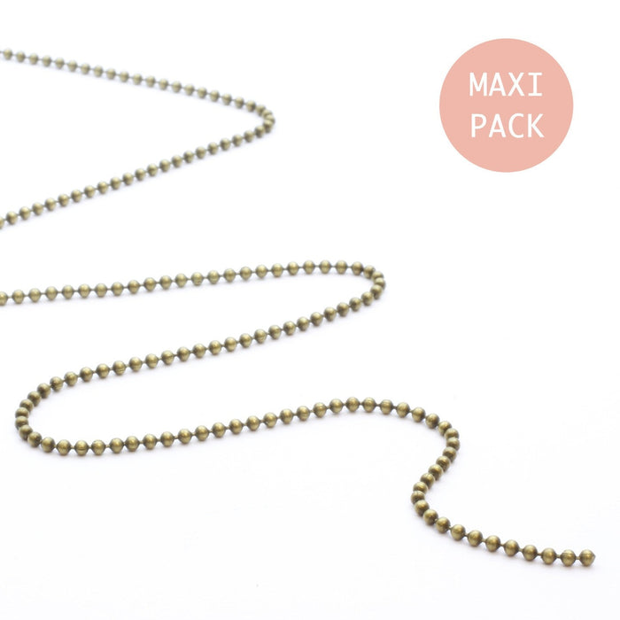 Acheter au détail chaine à billes bronze x10m 1,5mm lot de 10 mètres de chaine à billes