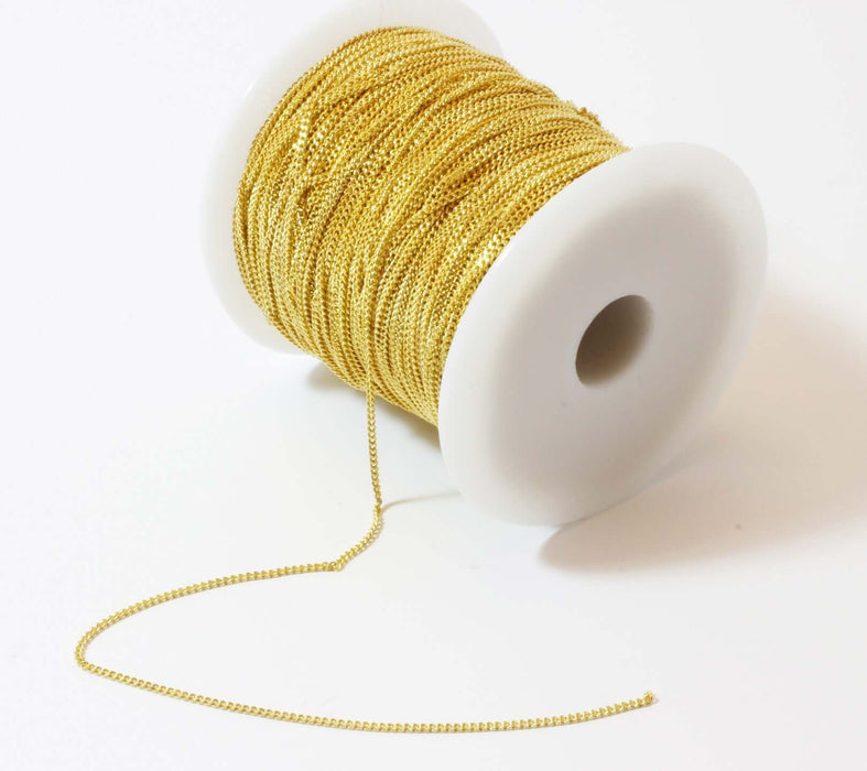 Acheter au détail 1 M chaine extra fine maillon dorée 1.5mm création de bijoux extra fine