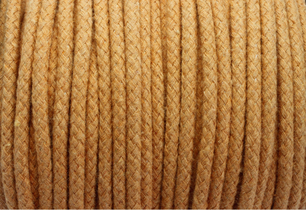 Creez cordon 100% coton x1m moutarde 4mm produit en Europe