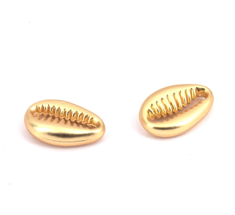 Vente Connecteur Cauris Coquillage Laiton Plaqué Or Mat, 11mm (2) ?id=27944608432263