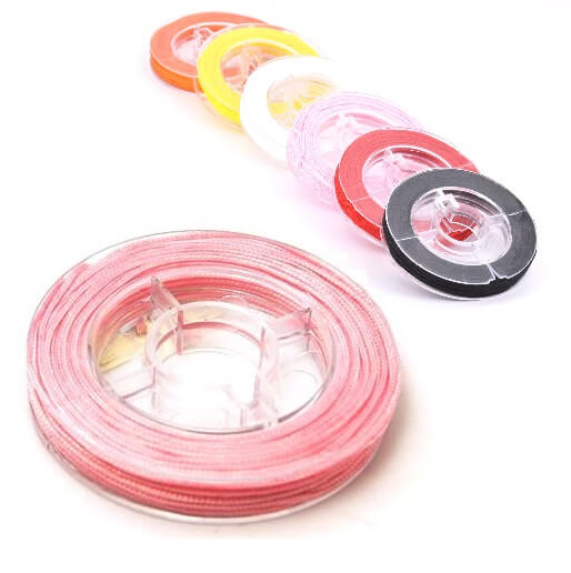 Cordon Tressé en Nylon - 0.8mm - ROSE - Bobine de 8m (1)