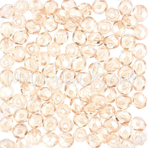 Creez Perles facettes de bohàÂ¨me luster transparent champagne 4mm (100)
