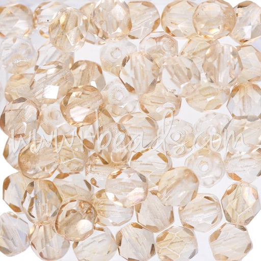 Vente Perles facettes de boheme luster transparent champagne 6mm (50)