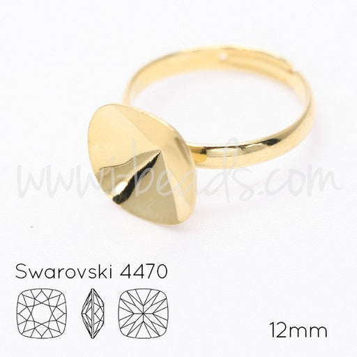 Serti à coller bague ajustable pour Cristal 4470 12mm doré (1) - LaMercerieDesCopines