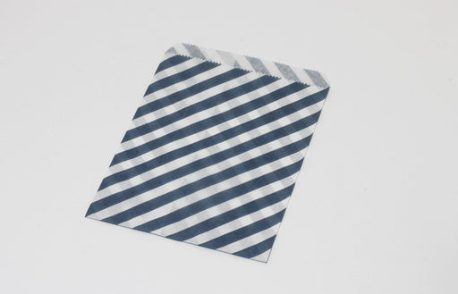 Creez avec sachet cadeau en papier bleu marine à rayures 13x18cm