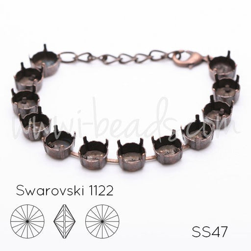 Bracelet sertir pour 12 Cristal 1122 rivoli SS47 cuivre (1) - LaMercerieDesCopines