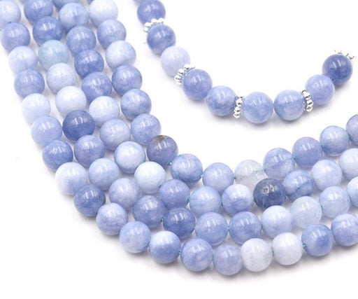 Acheter Quartz naturel teint imitation aigue-marine perles rondes, 6 mm (1 fil)