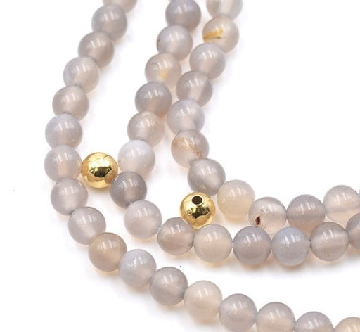 Vente Perles rondes agate grise 6mm sur fil 39 cm (1)