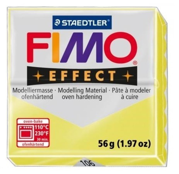 Creez avec Fimo jaune citrine 106 EFFECT 56g Pain de pate polymère FIMO