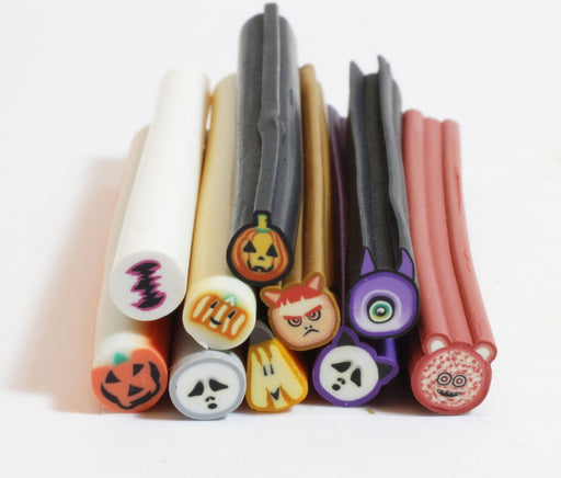 Vente canes fimo x10 canes halloween cane pâte polymère