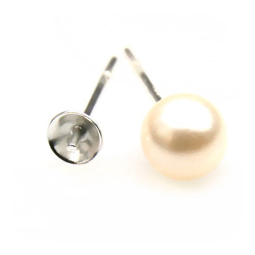 Achat au détail Clou d'oreilles pour perles monter 6mm argent 925 (2)