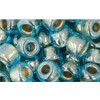Vente cc990 perles de rocaille Toho 3/0 gold lined aqua (10g)