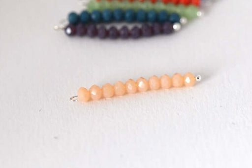 Achat au détail 10 perles beige à facettes en verre imitation jade 3,5x2,5mm