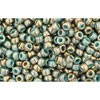 Vente en gros cc1703 perles de rocaille Toho 11/0 gilded marble turquoise (10g)