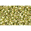 Achat cc991 perles de rocaille Toho 11/0 gold lined peridot (10g)