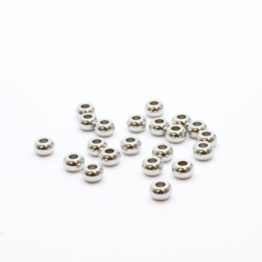 Achat perles rondes acier inoxydable x20pcs platine 5x3mm lot de perles en acier inoxydable