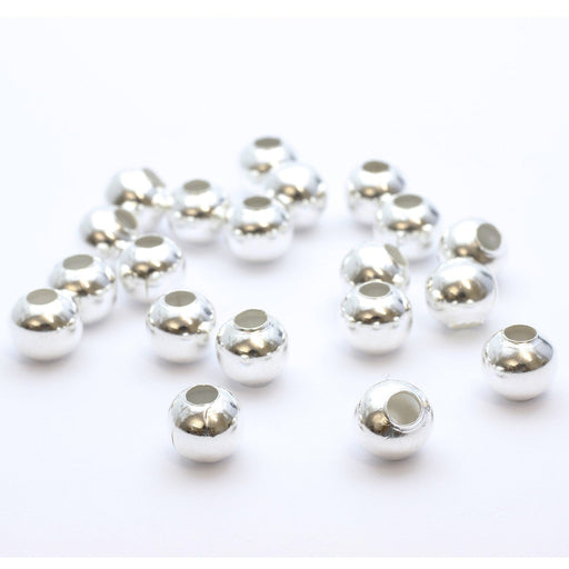 Achat au détail perles rondes métallisées x20pcs argentées 8mm lot de perles en métal