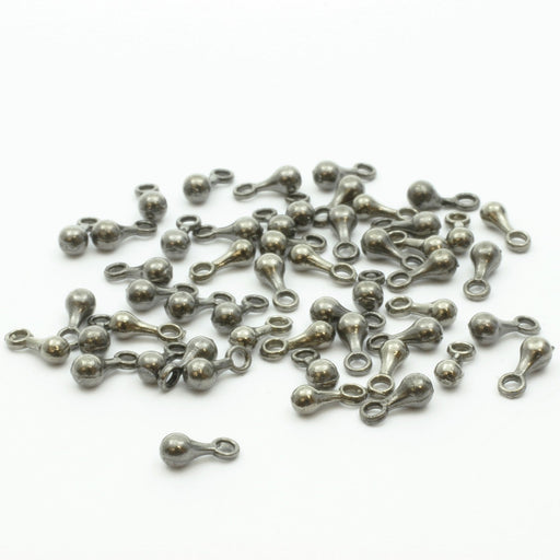 Vente au détail perles larme x50 perles finition métal noir gunmetal 7x2,5m apprêts bijoux