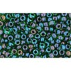 Vente en gros cc397 perles de rocaille Toho 11/0 rainbow green/purple lined (10g)