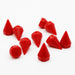 Achat perles rivets x10 rouge spike en résine 10x15mm