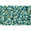 Acheter cc284 perles de rocaille Toho 11/0 aqua/gold lined (10g)