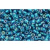 Vente en gros cc274 perles de rocaille Toho 11/0 rainbow crystal/green teal lined (10g)
