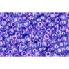 Achat au détail cc252 perles de rocaille Toho 11/0 inside colour aqua/purple lined (10g)