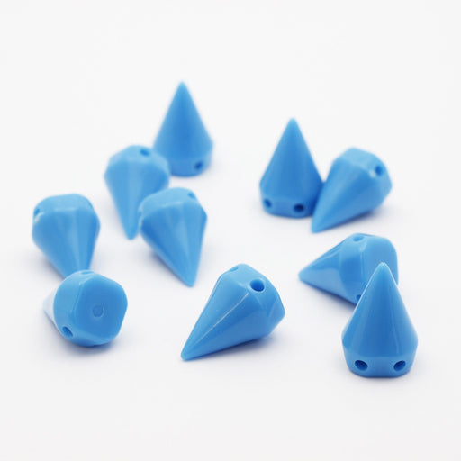 Acheter en gros perles rivets x10 bleu spike en résine 10x15mm